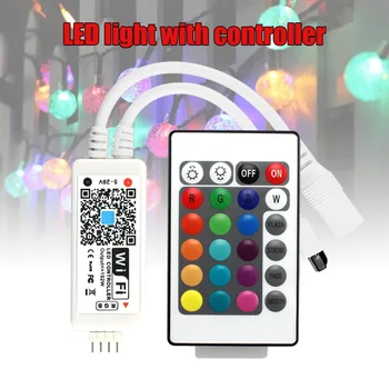 

Wifi Smart RGB LED Controller 24 Keys Remote Control for LED Strip Lights J2Y