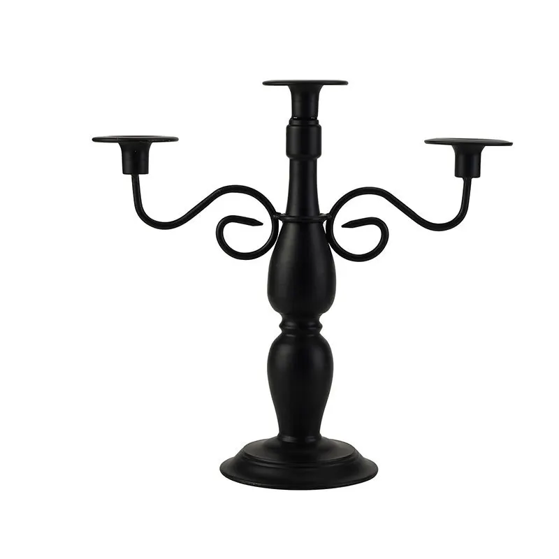 European retro wrought iron three candlestick wedding confession