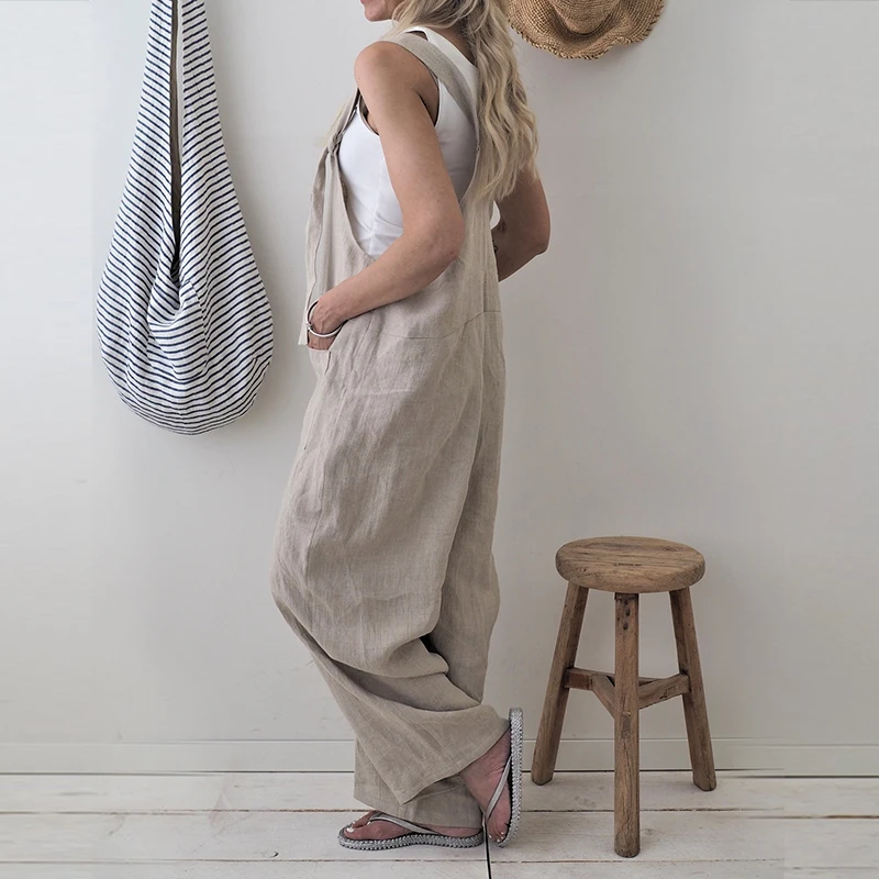 Oversized Baggy High Street Style Jumpsuits Women Elegant Wide Leg Loose Overall With Pocket Trousers Female Ladies Clothing