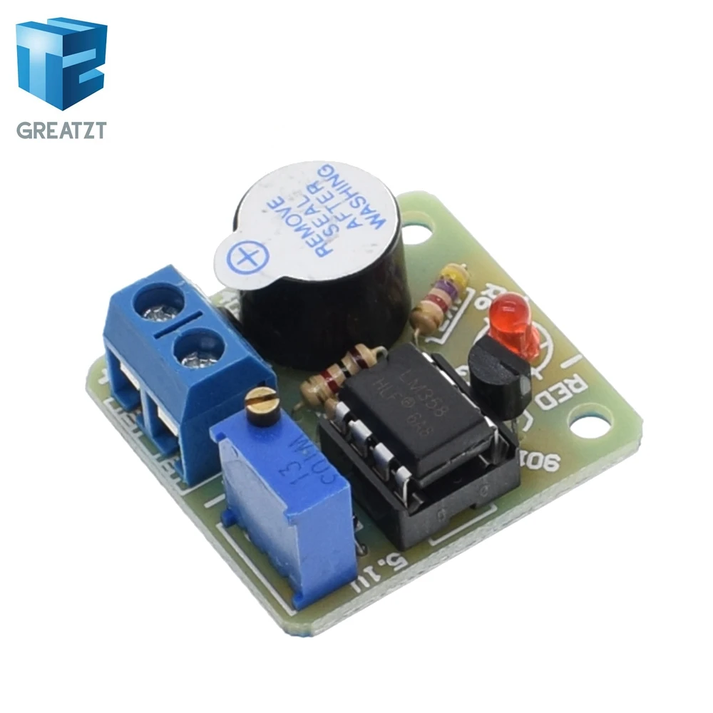 

12V LM358 Accumulator Sound Light Alarm Board Buzzer Prevent Over Discharge Controller Module Without Overvoltage Protection
