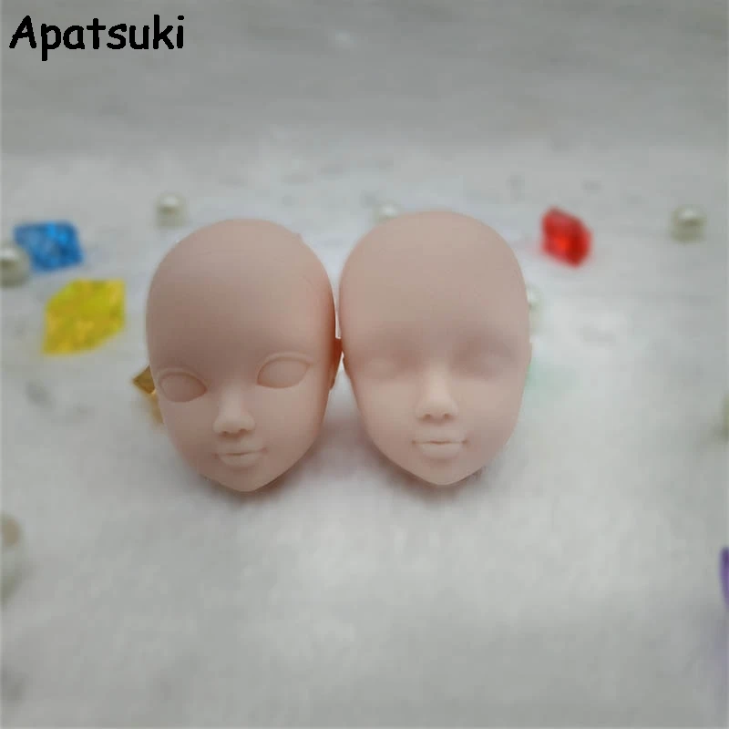 2pcs lot Soft DIY Practice Makeup Doll Heads For Barbie Doll 1 6 For Kurhn BJD