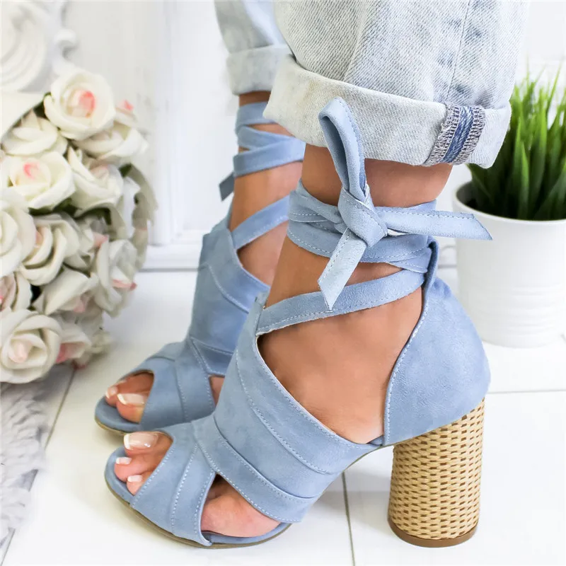 

Women Pumps Ankle Cross Strap Sandals Shoes Woman Ladies Pointed Toe 2019 High Heels Dress Party Shoes Zapatos Mujer