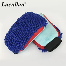 Lucullan Dense Fiber Water Proof Chenille Mitt Ultra Absorbancy Microfiber Premium Glove For Car Washing and
