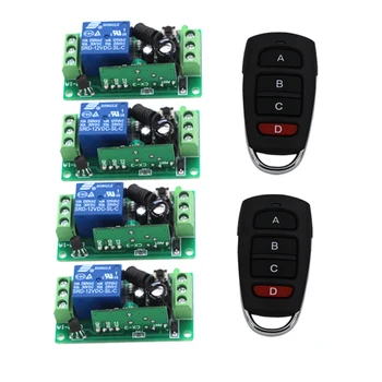 

DC 9V 12V 24V Wireless Remote Control RF Remote Control Switch Systerm 1CH 10A Relay Receiver 4CH Transmitter 315/433Mhz