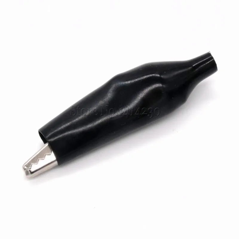 

10PCS Metal Alligator Clip crocodile electrical Clamp FOR Testing Probe Meter 45MM Black Plastic Boot
