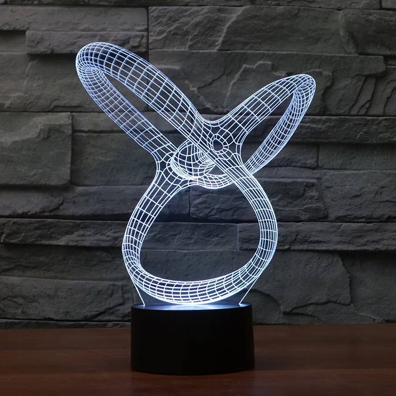 Абстрактное моделирование 3d лампа Led индивидуальный стол 3d светильники сенсорный выключатель семицветный визуальный стерео светодиодный ночник