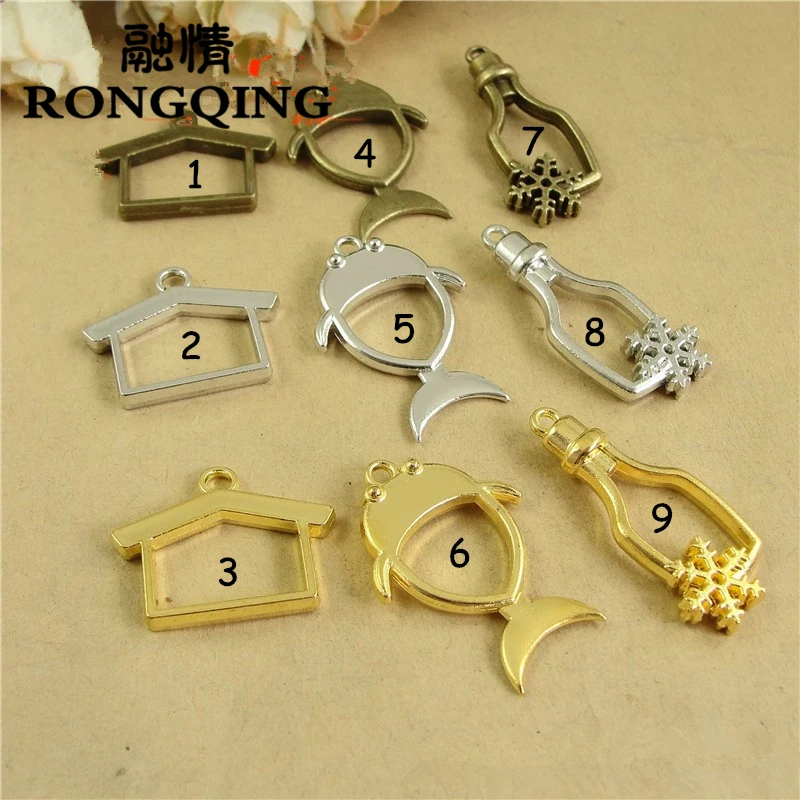 RONGQING DIY Ювелирные изделия 40 штук пакет дом Золотая рыбка бутылка Снежинка|jewelry