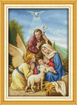 

Angel Landing People Canvas Aida Arts Crafts Sewing Cross Stitch Kits Printed Embroidery DIY Handmade Needlework Wall Home Decor