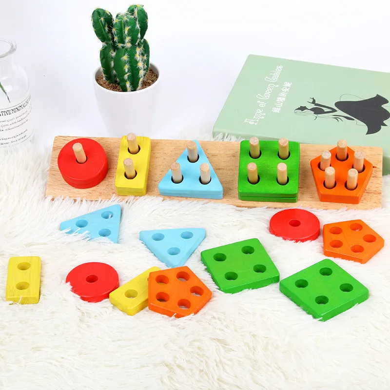 Детская игрушка-головоломка деревянная форма укладчик сортировочные игрушки математические геометрические формы когнитивные строительные игрушки материалы Монтессори