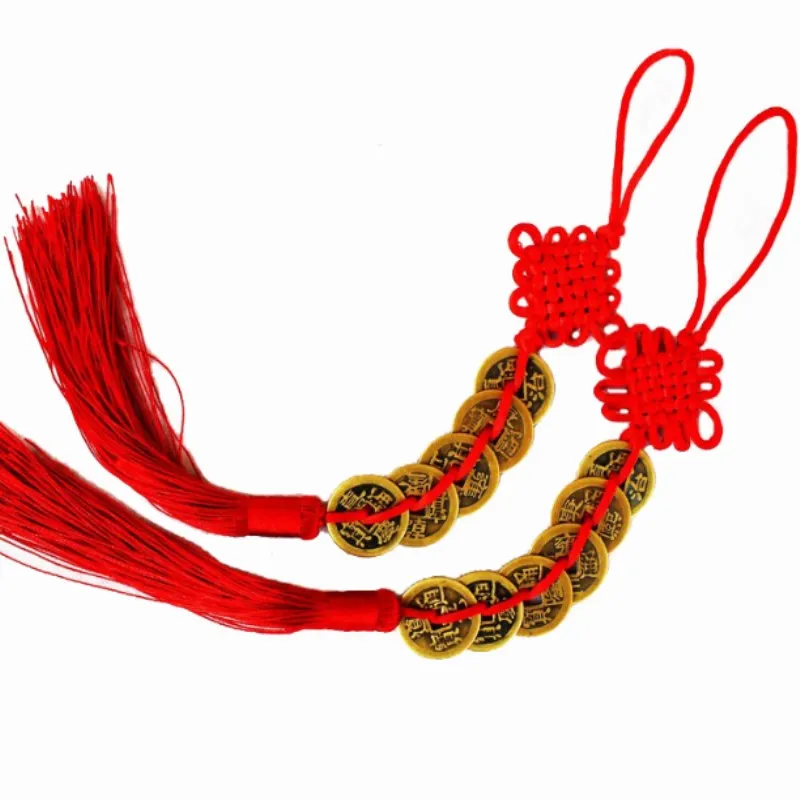 Chinese Knot Charm Ancient Copper Coins For Feng Shui Wealth Success