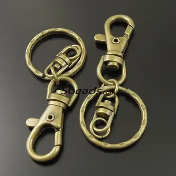 

GraceAngie 8pcs Vintage Bronze Alloy Ring Key Chains Clasp Charms Jewelry Finding Accessories 65*28*7mm Hot Sale 36058