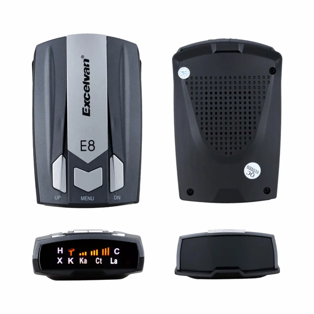 

Clear Stock Excelvan E8 Car Radar Detector 360 Degree 16 Full Band Speed Safety Anti-Police Scanning Advanced Voice Alert Laser