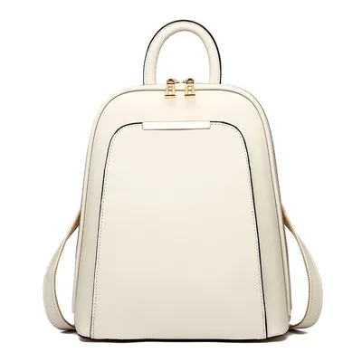 DIZHIGE бренд, однотонный высококачественный Женский рюкзак из искусственной кожи, дизайнерские школьные сумки для девочек-подростков, роскошные женские рюкзаки - Цвет: Beige