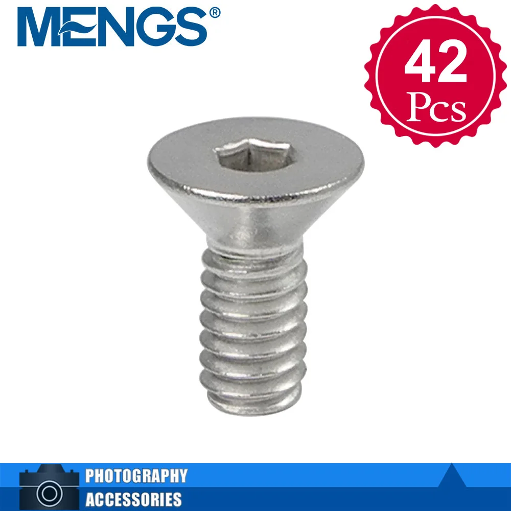 MENGS 42Pcs SR-54 1/4" Screw (D12mmxH16mm) With Stainless Steel Internal Hex Drives And Flat Head For Tripod(14130026501) |
