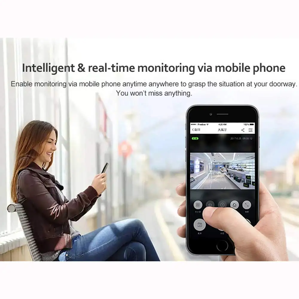 Беспроводной дверной звонок 2 4G Wi Fi HD 720P умный с поддержкой управления через