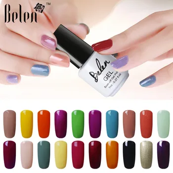 

Belen 5pcs/ Lot UV Gel Nail Gel Varnishes Sets To Build Gel Nails Top And Base Polish Color Gels For Nails Art Shiny Wholesale