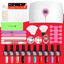 Маникюрный набор 10 видов цветов Гель-лак для ногтей с 36 Вт сушилка лампа для ногтей Набор для дизайна ногтей Гель-набор для лаков для ногтей Маникюр Педикюр Инструменты