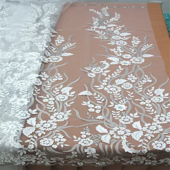 

2018 Hot sale African French Lace Fabric With For Wedding Favors And Gifts High Quality 3D Flower Design Tulle Lace GF409-1