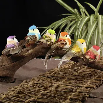

12pcs Artificial Simulation Bird Mini Parrot Bird Props Handcrafted Ultra Lightweight Parrot for Home Bedroom Fairy GardenDecor