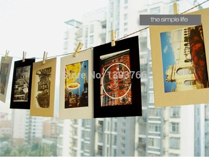 

New 6' Cartoon Combination Wall Photo Frame Hanging Wall photos Paper 1 set=10pcs+10 Clip DIY Wall Picture Album Home Decoration