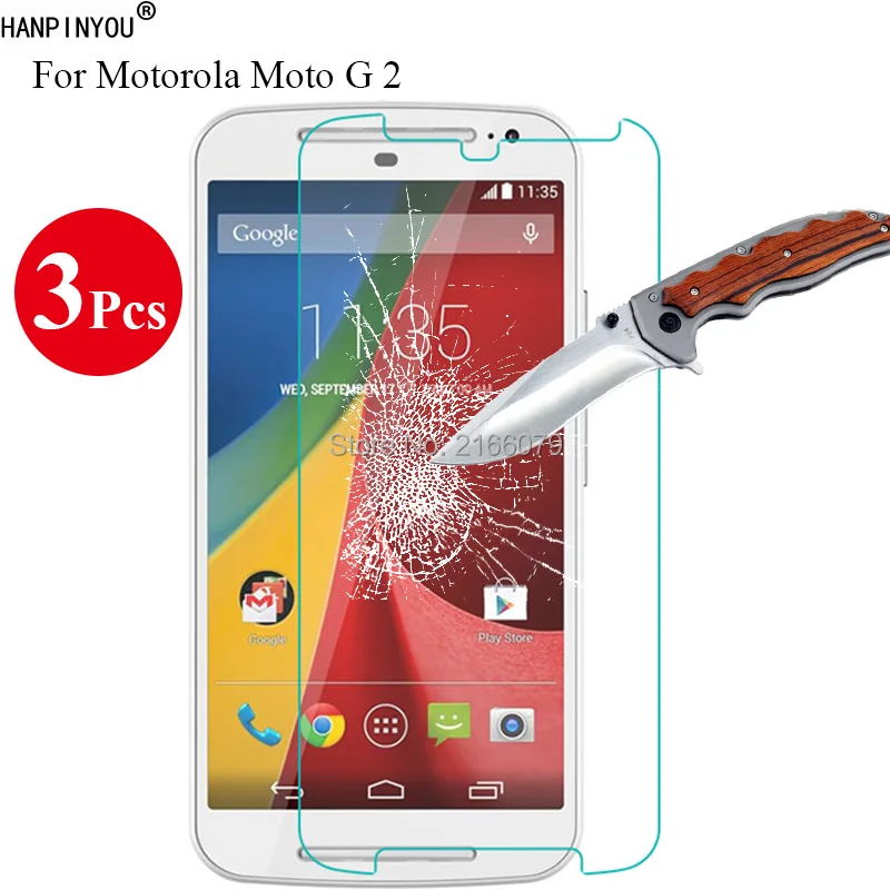 Защитное стекло закаленное 9H 2.5D для Motorola Moto G 2 2nd Gen 2014 G2 5 0 &quot 3 шт./лот | Мобильные