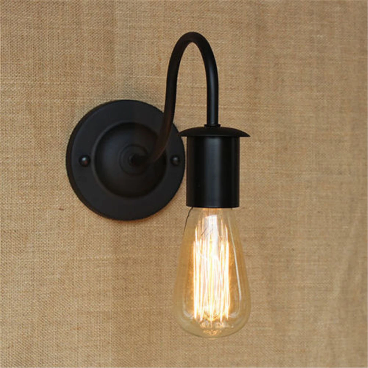 Wall Lamp Indoor Lighting Industrial Loft Rustic Bedside Black LED