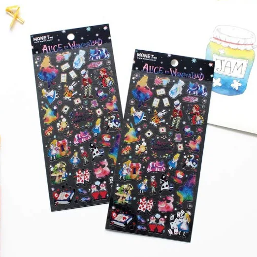 Dibujos Animados Alicia en el país de las Maravillas adhesivos DIY decoración pegatinas Dibujos Animados Alicia en el país de las Maravillas adhesivos DIY decoración pegatinas