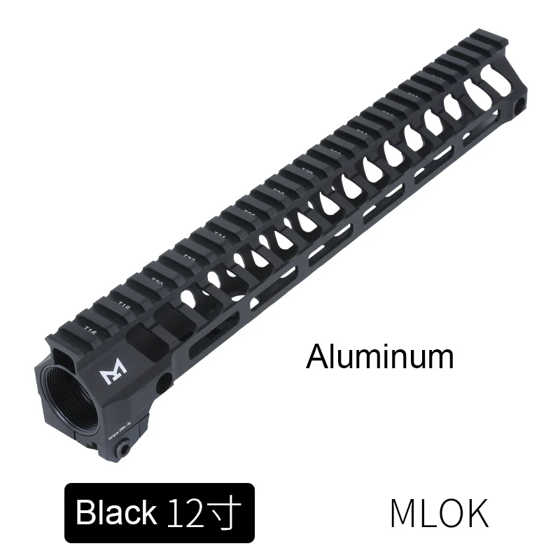 Охотничий Тактический Страйкбол AR-15 M4 Handguard Carbine 9 12 дюймов свободный поплавок Quad рельсовый прицел Монтажные Аксессуары для винтовки - Цвет: 12 inch Black M-lok