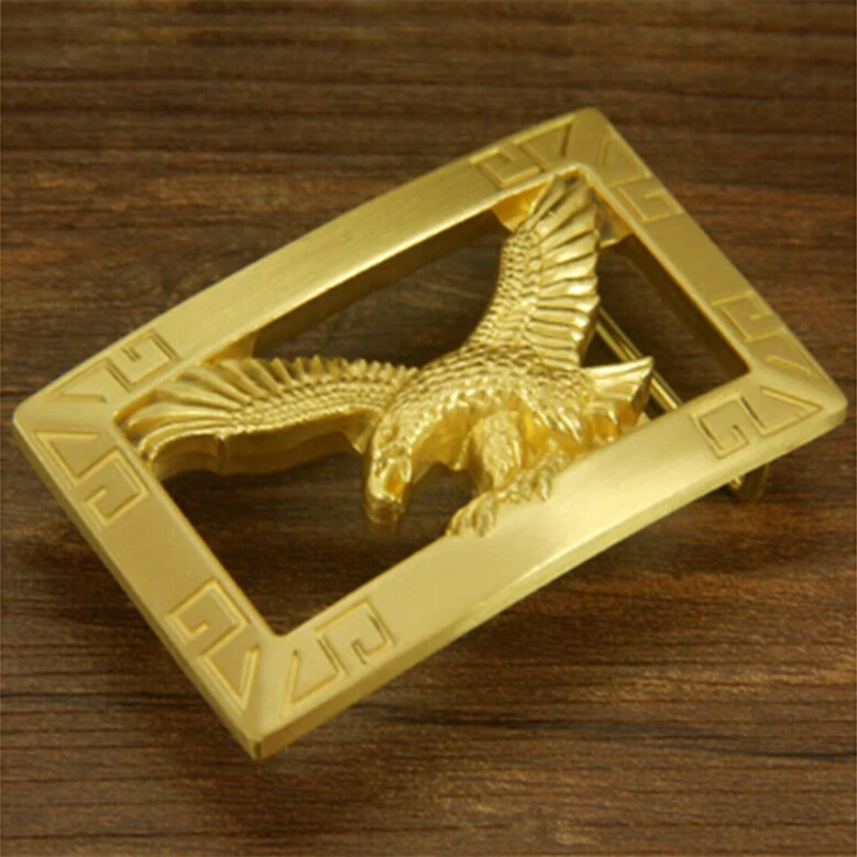 New Style Solid brass Cool 3D Eagle Belt Buckle 7.5*4.7cm Rectangular