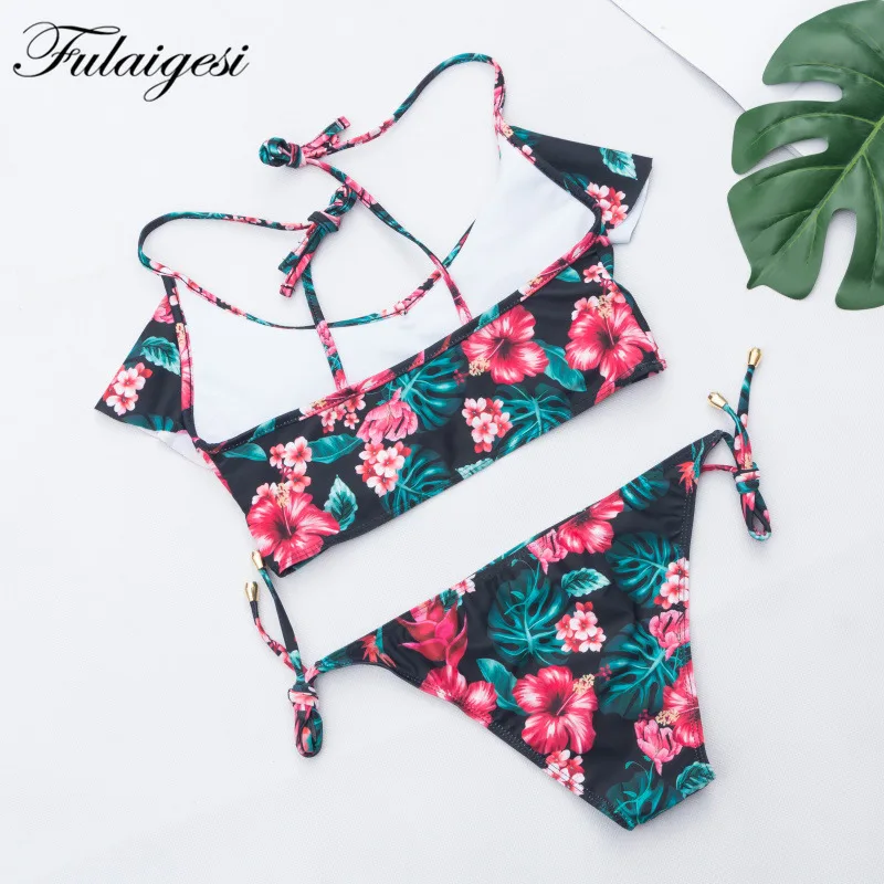 Fulaigesi Strappy sexy bikini set women Flounce push up swimwear 2019 ...