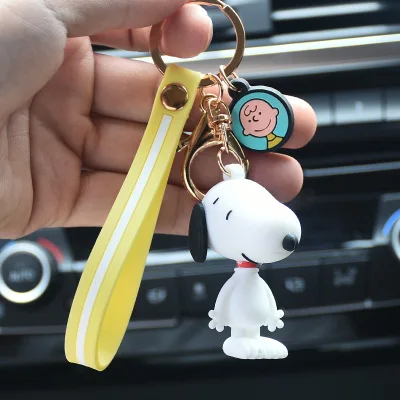 25 Kinds of Cartoon Toys Pudding Dog Melody Big Ear Dog Cool Penguin Key Keys Ins Woman Bag Exquisite Hanging Gift - Color: Dark Red