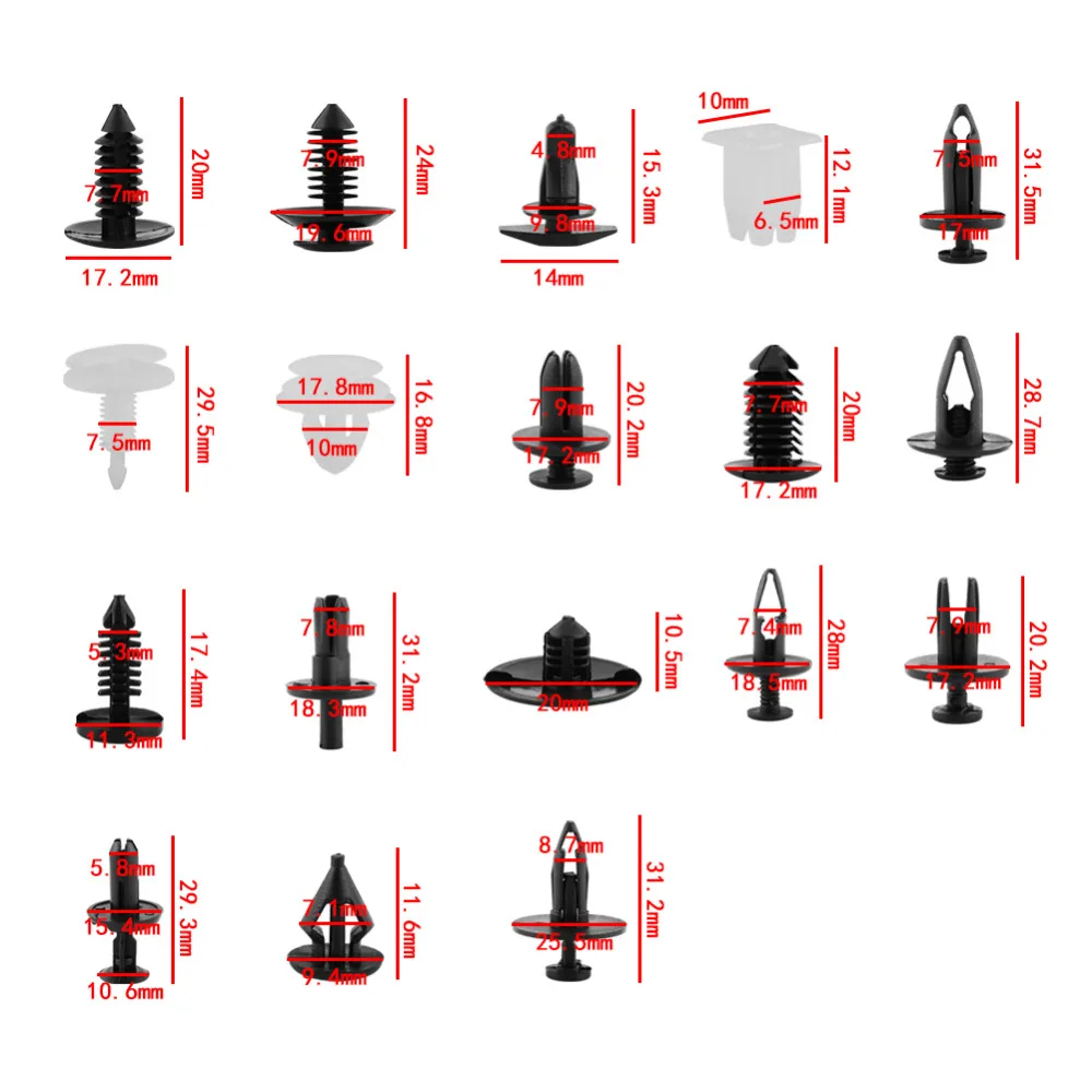 Автомобильный Стайлинг 415 шт. крепежные зажимы для бампера 18 размеров Пластиковые Автомобильные внедорожники дроссельные зажимы фиксатор панель бампер крепеж с держателем коробки
