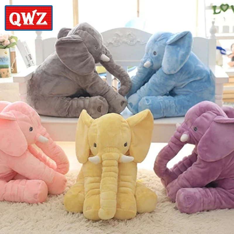 

QWZ 40/60cm Infant Plush Elephant Soft Appease Elephant Playmate Calm Doll Baby Toy Elephant Pillow Plush Toys Stuffed Doll Gift
