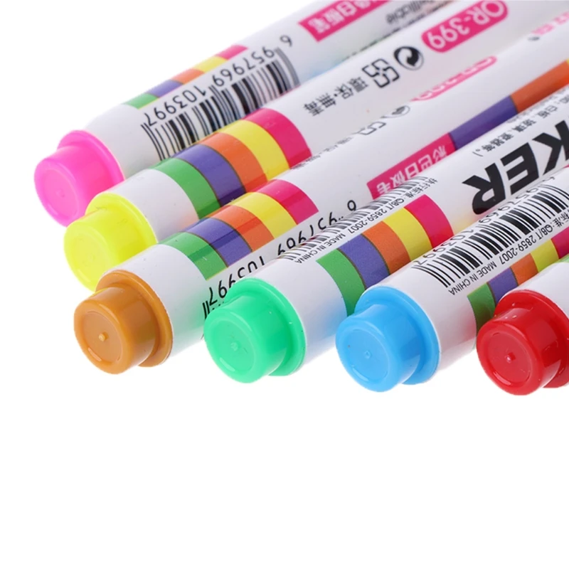 Cores Branco Marcador Seco Não Tóxico Apagar Sinal Fino Nib Conjunto Material Escolar 12 18 Marcador de quadro branco