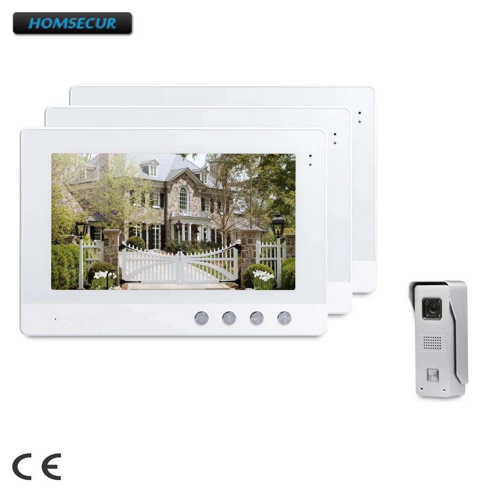 

HOMSECUR 10.1inch Video Door Entry Security Intercom with Intra-monitor Audio Intercom XC002+XM101-W