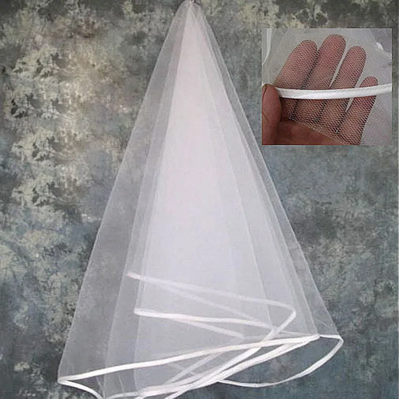 

One Layers Tulle Short Bridal Veils Hot Sale Cheap Wedding Bridal Accessory For wedding Dresses Cheap Wedding Net In Stock