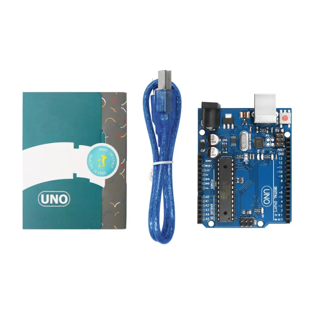 10 шт./лот UNO R3 MEGA328P с USB кабель+ UNO R3 официальная коробка для Arduino