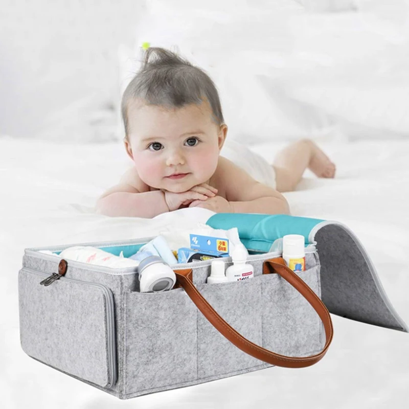 

New Hot Baby Diaper Bags Multi-function Baby Bags for Mom Durable Baby Nappy Organizer Large Capacity Felt Diaper Bag Organizer
