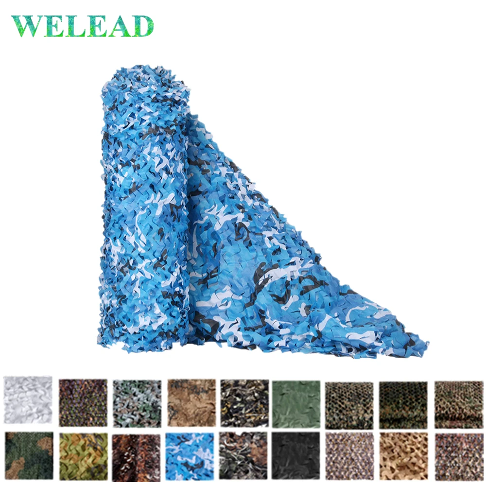 

WELEAD 18 Colors 7x10 Reinforced Camouflage Net Outdoor Awning Canopy Cover Party Garden Gazebo Shade Fete Mesh 7*10 10*7 10x7