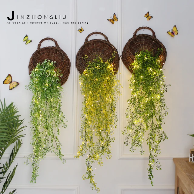 N wall  decoration  artificial flowers  vine with flower  
