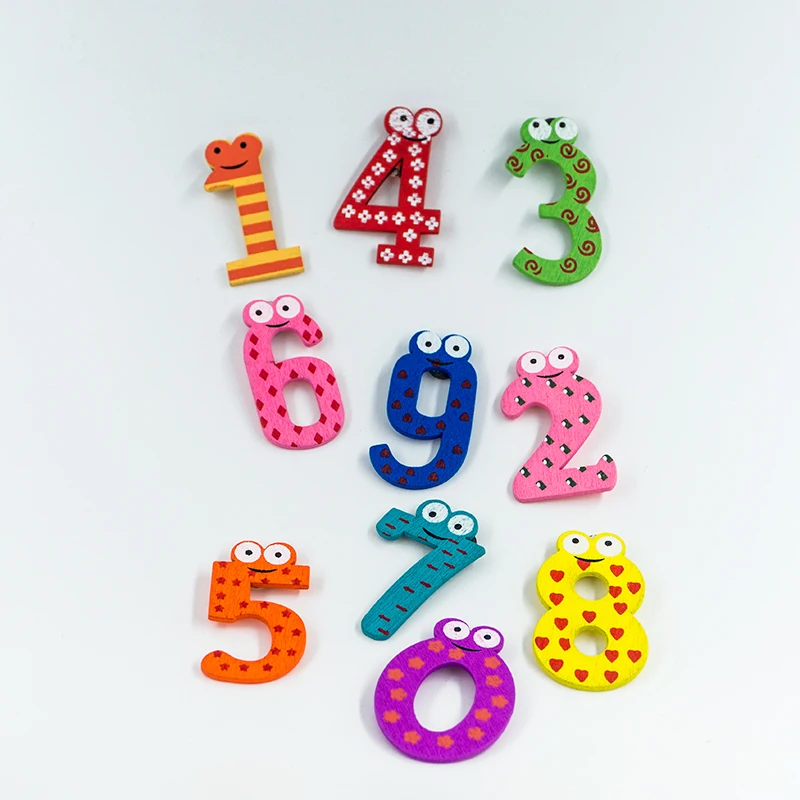 

15 Pcs/set Wooden Montessori Baby Number Refrigerator Fridge Magnets Figure Stick Mathematics Kids Educational Toys for Children