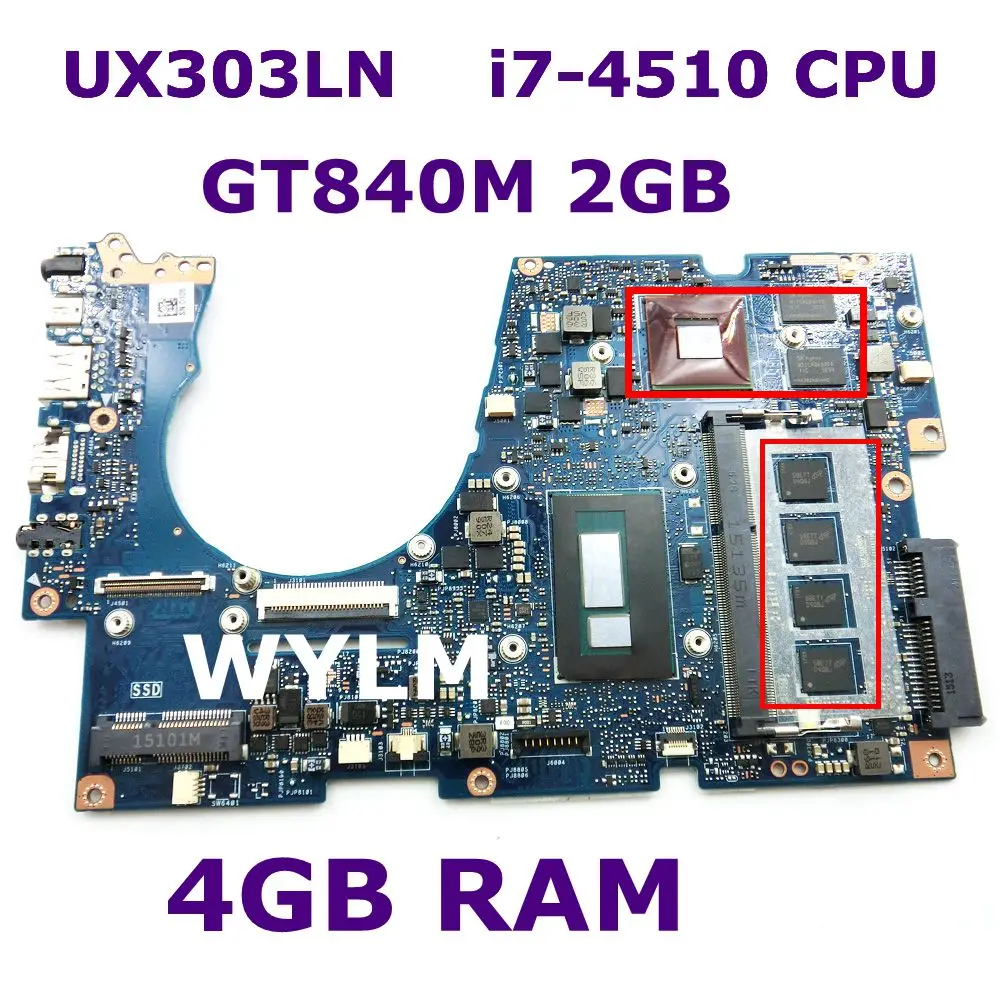 UX303LN i7-4510 процессор GT840M 2 Гб VRAM материнская плата REV 1 Для ASUS UX303 UX303L UX303LG UX303LA