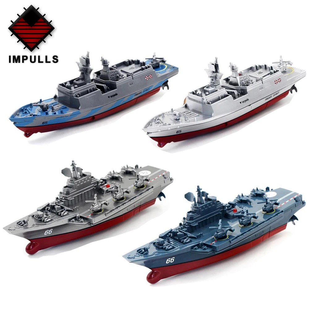 Impulls Remote Control Aircraft Carrier 2.4GHZ RC Boat Military Mini Electric Aircraft Boat Gift for Children Water Toys FSWB