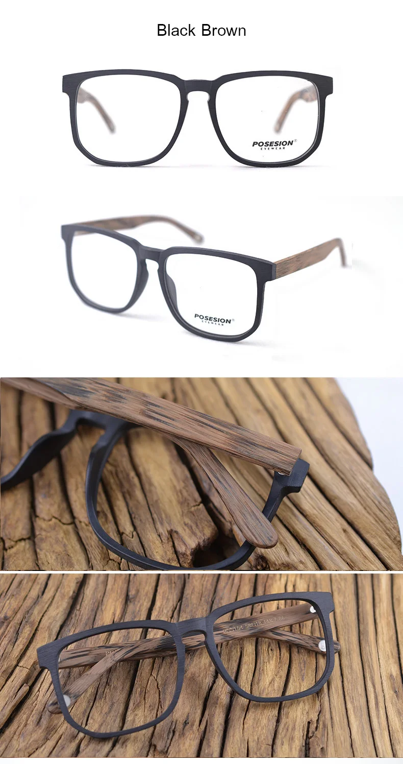 HDCRAFTER для женщин мужчин Винтаж Ретро деревянная оправа для очков негабаритных оптических eyaglass оправы по рецепту линзы очки