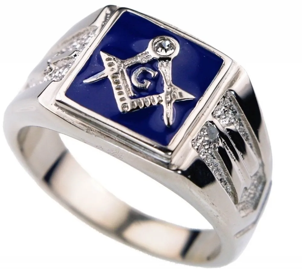 Красное черное античное масонское кольцо для мужчин, серебряное литое кольцо из нержавеющей стали, синее эмалированное масон третьей степени, кольца для мужчин