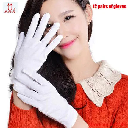 

95% cotton Anti-static gloves high quality etiquette Pure white Working gloves Jewelry Anti-fingerprints Operating gloves