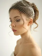  Bridal Birdcage Veil and Bride Beaded Birdcage Veil, Blusher  Veil,Short Veil Silver Wedding Veil Velos De Novia 