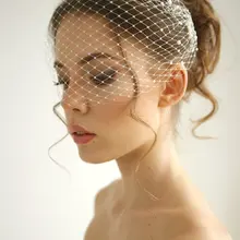 Свадебная птичья клетка вуаль и невесты бисером птичья клетка вуаль, румяна вуаль, короткая вуаль