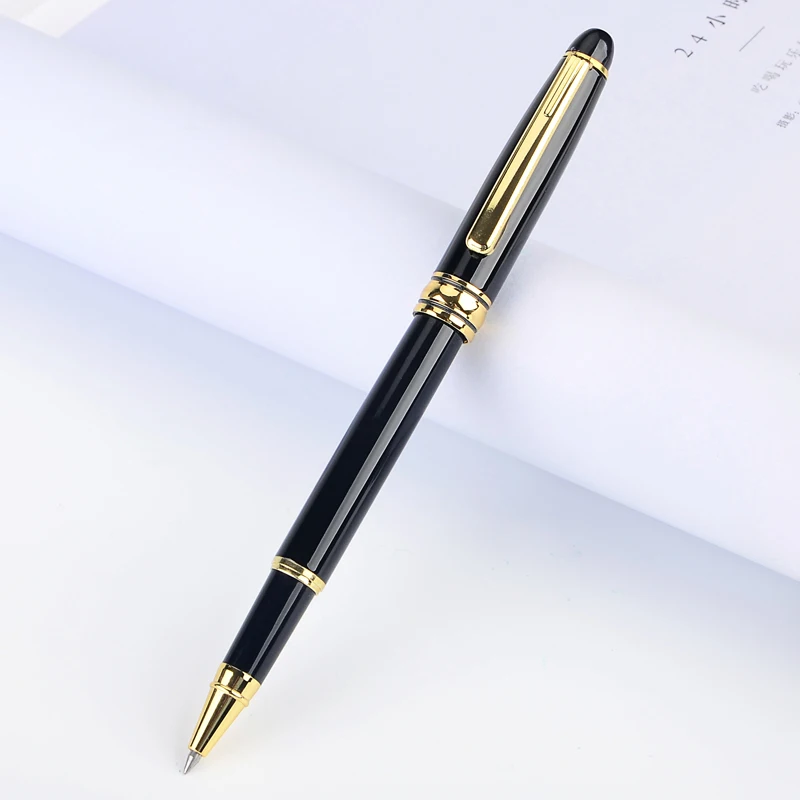 Luxury Brand Full Metal Ball Pen 0.5mm Medium Refill Gold& Silver Clip School Office Business Ballpoint Pens Writing Stationery