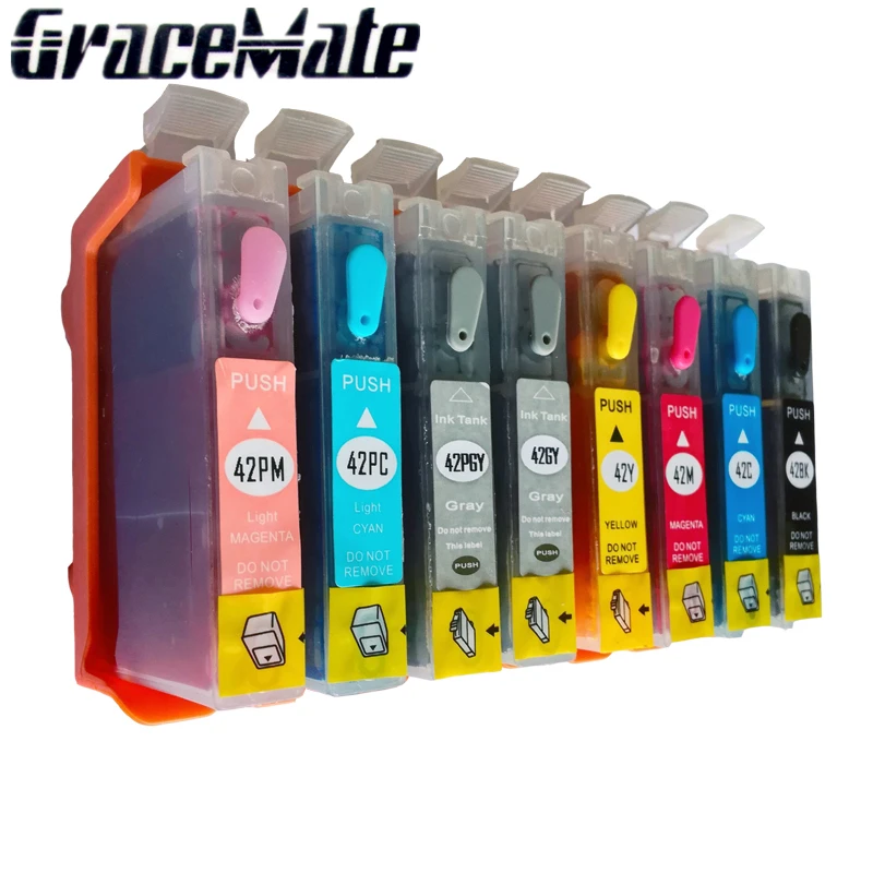 

Refillable ink cartridge replacement for canon CLI-42 CLI 42 Ink cartridge Pro-100 Printer CLI-42 full ink with chip